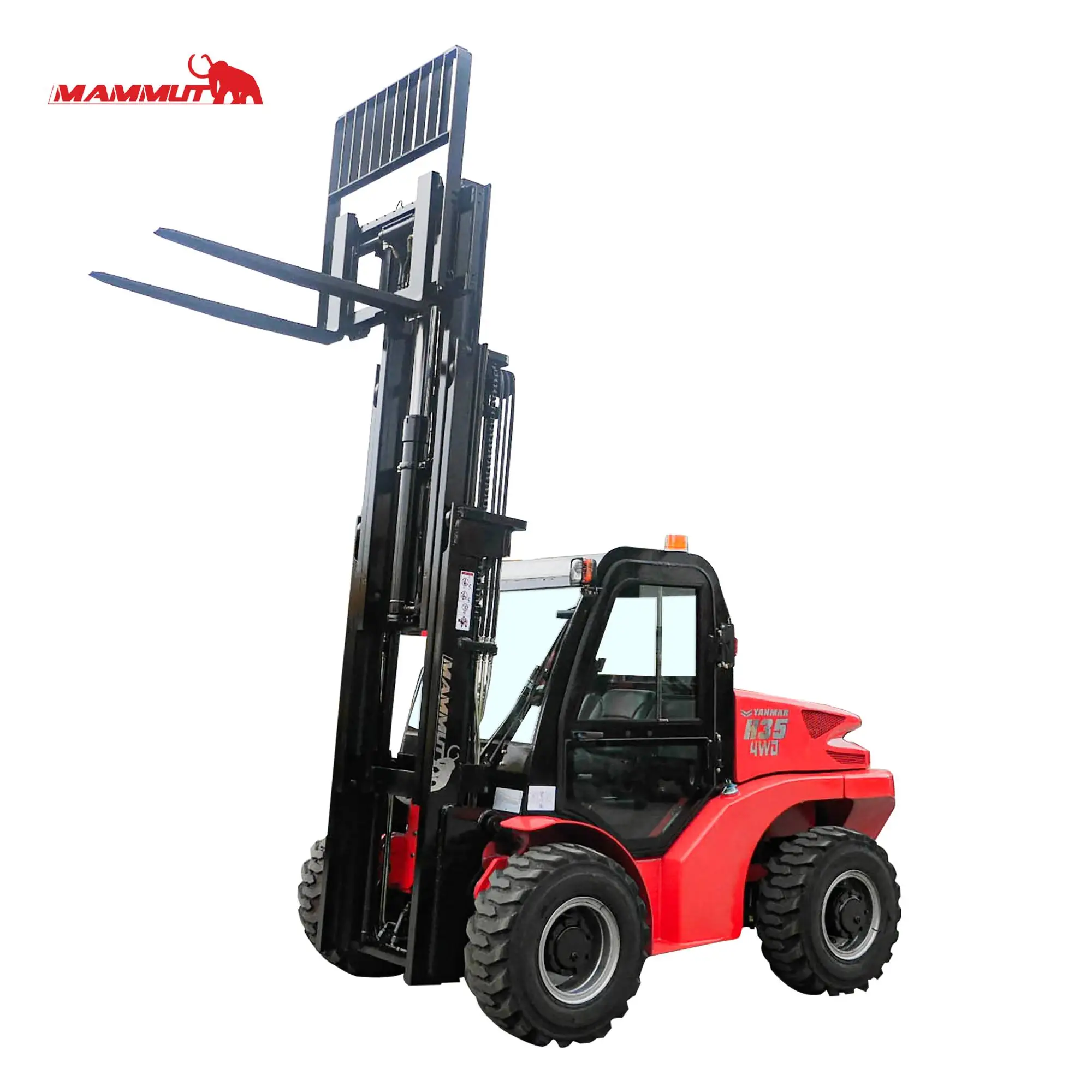 3.5ton 4*4 триплекс мачты 4500 мм Подъем дизельный двигатель Гидравлический вилочный погрузчик для пересеченной местности с вилы