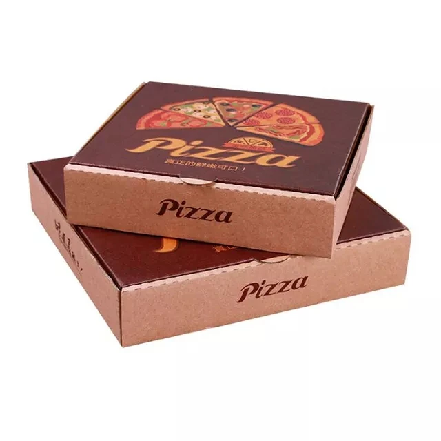 10/ 12/13/15/17/18 inch Custom Pizza Box Brown Corrugated Carton pizza Box Take Away Cheap Box