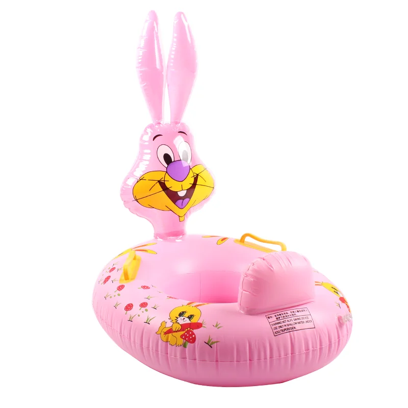 
Factory Inflatable toys PVC swimming seat swan shaped infant bath float ring for baby rabbit boat 
