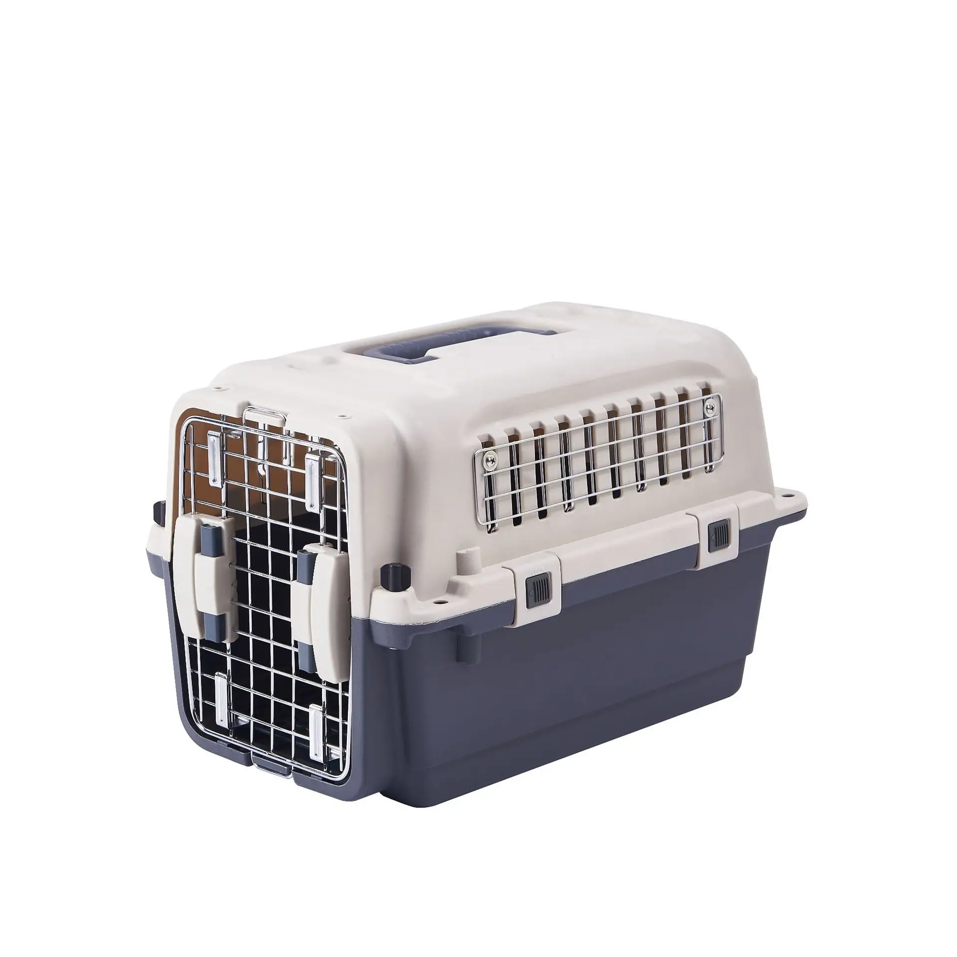 Pet Plastic Transport Cat Crate Pet Cage with Urine Pad Double Bowl Cat Air Box