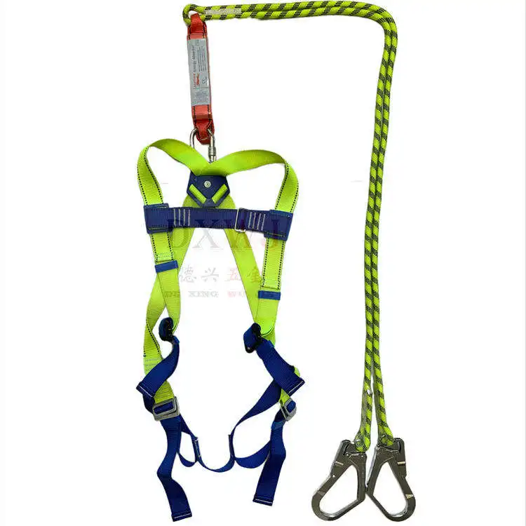 Factory Sales Best Price High Quality Safety Belt Set Climbing Protect Full Body Safety Boot Helmet Harness With Lanyard
