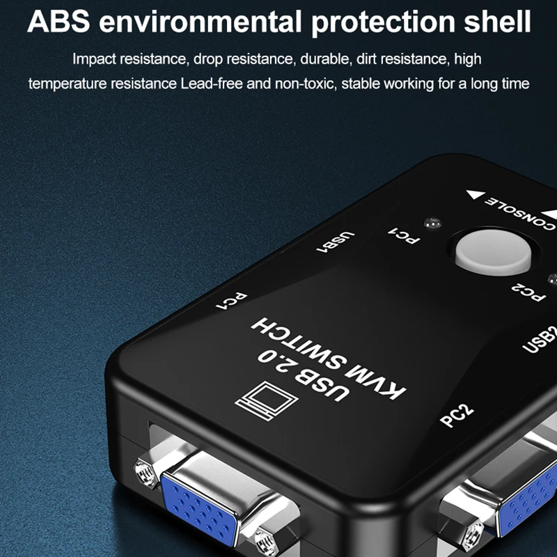 Doonjiey с 2 портами usb видео KVM переключатель с сенсорным экраном для ЖК дисплей ПК ТВ монитор видео VGA KVM переключатель