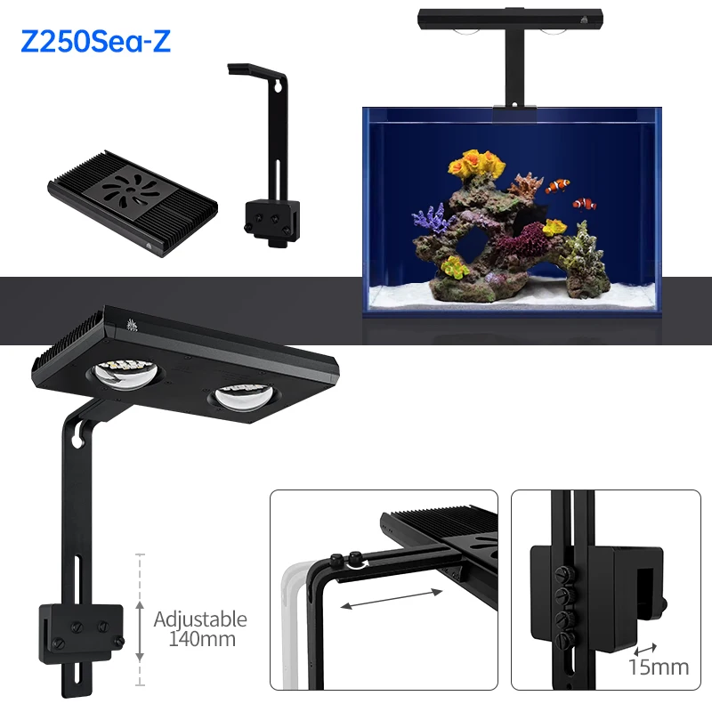 full spectrum rgb coral reef fish tank lighting salt water planted bracket stand holder controller led lights led aquarium light