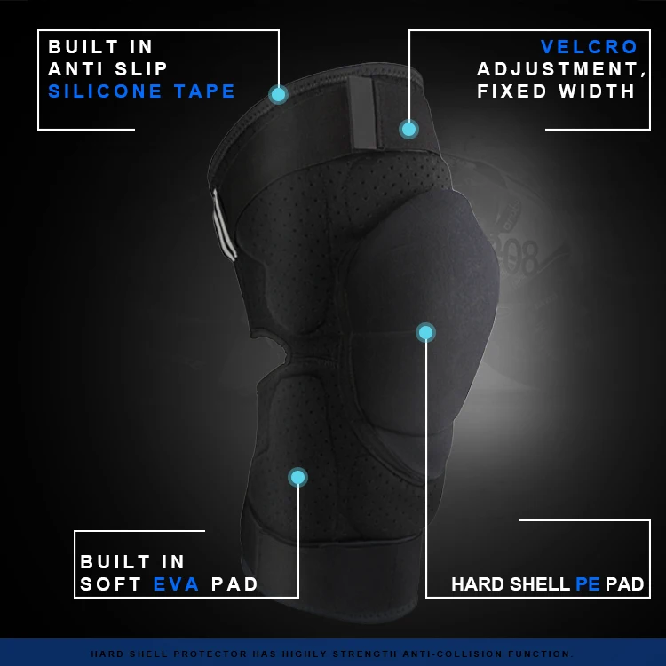 Black Free Size Racing Off-road Protective Knee Pad Motocross Brace Protector Motorbike Protection Professional Protection Adult