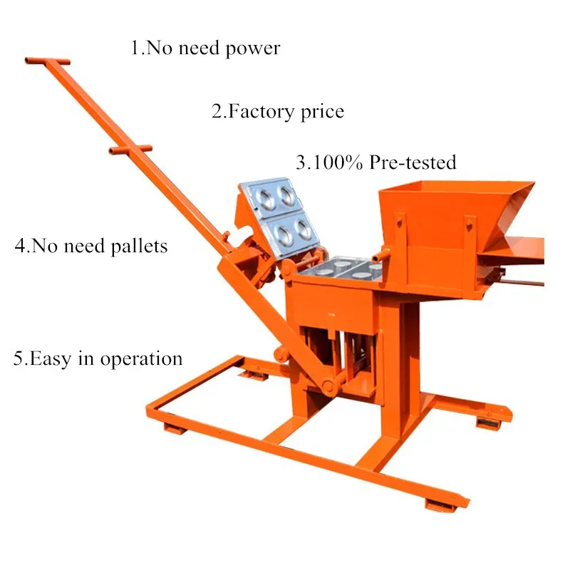 QMR2-40 hand press interlocking clay block brick making machine in Kenya