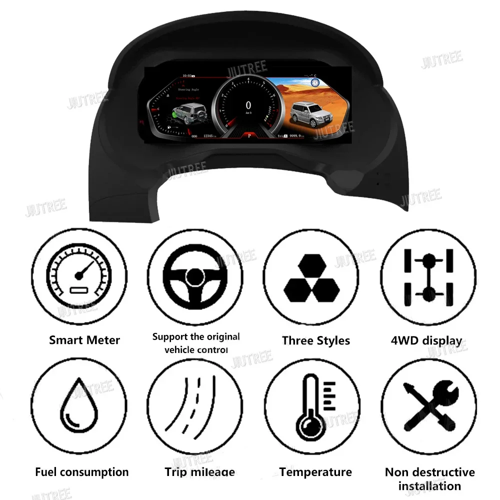 For Mitsubishi Pajero 2006 2007 2008 2009 2010-2018 Android Car Digital Cluster LCD Dashboard Instrument Panel Multifunctional