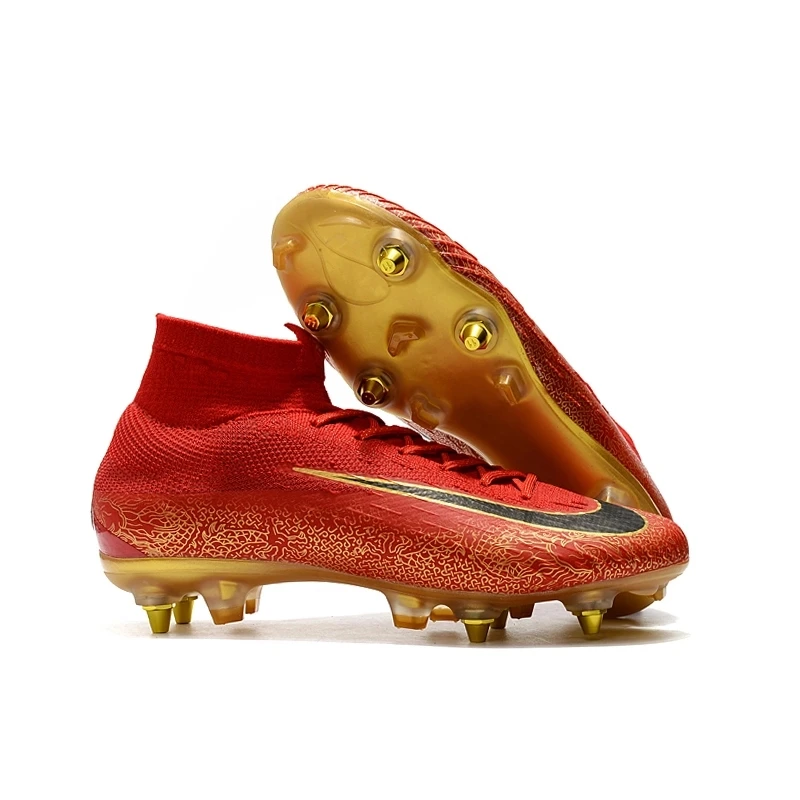 Wholesale Hot Men Botas de futbol Training soccer cleats soft ground Superfly High Ankle Outdoor Training Football Boots