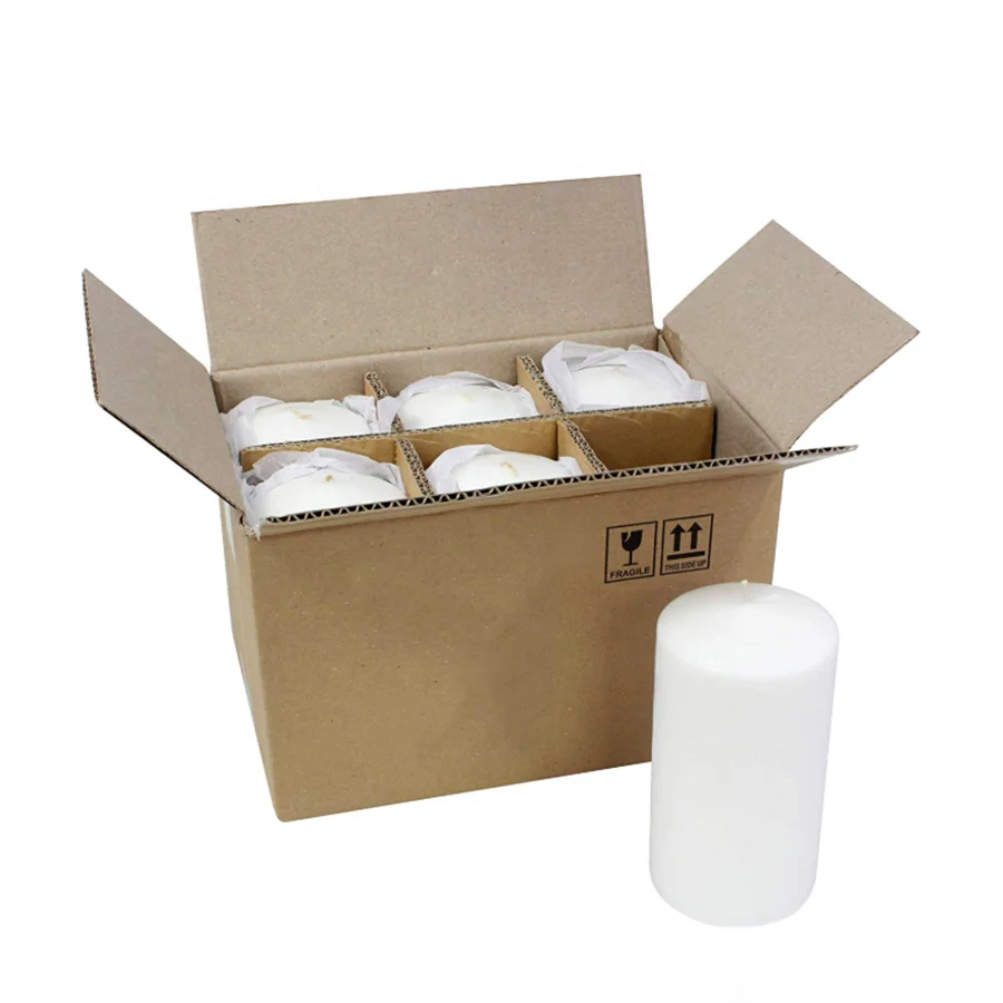 Wholesale Candle Set of 6 Unscented Smokeless Cotton Wick Pillar Candles For Weddings Home Decoration