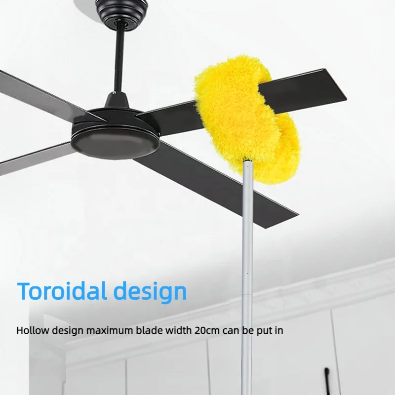 Household Cleaning Ceiling Fan Cleaner Duster with Extension Pole Long Reusable Microfiber Ceiling Fan Cleaning Brush