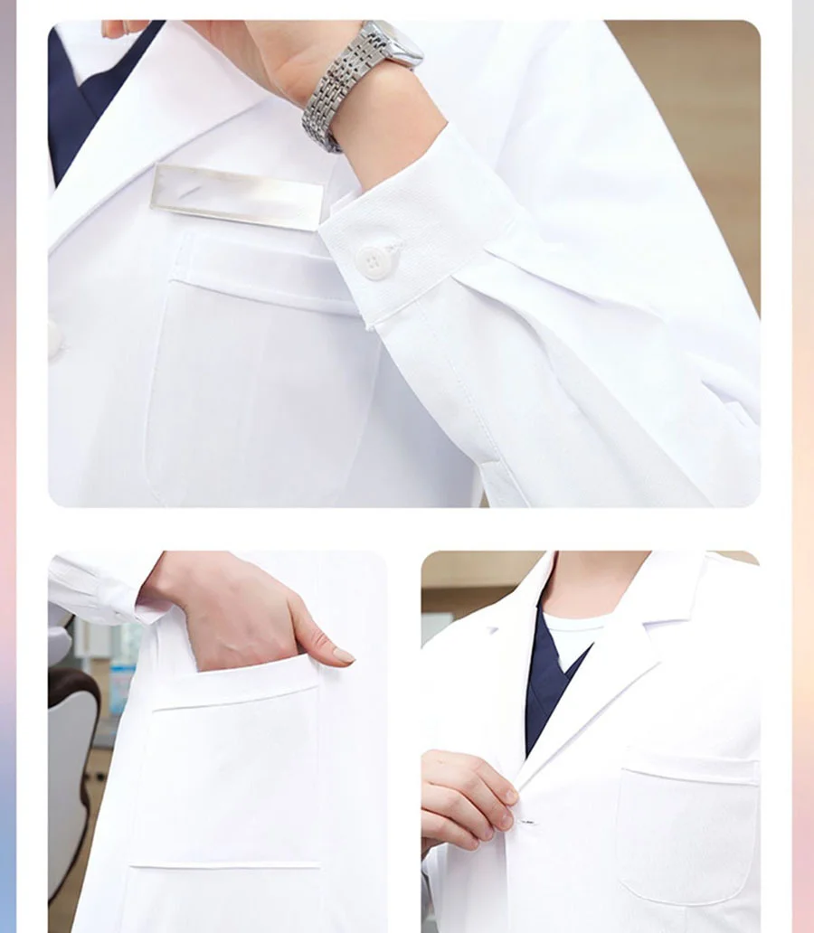 Wholesale Designer Hospital Doctors Uniform Pharmaceutical Workwear Lab Coats for Female and Male Polyester Medical Uniforms