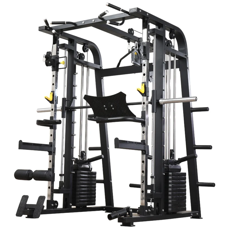 all in one power rack multi function fitness home gym equipment smith machine with vertical leg press dual pulley