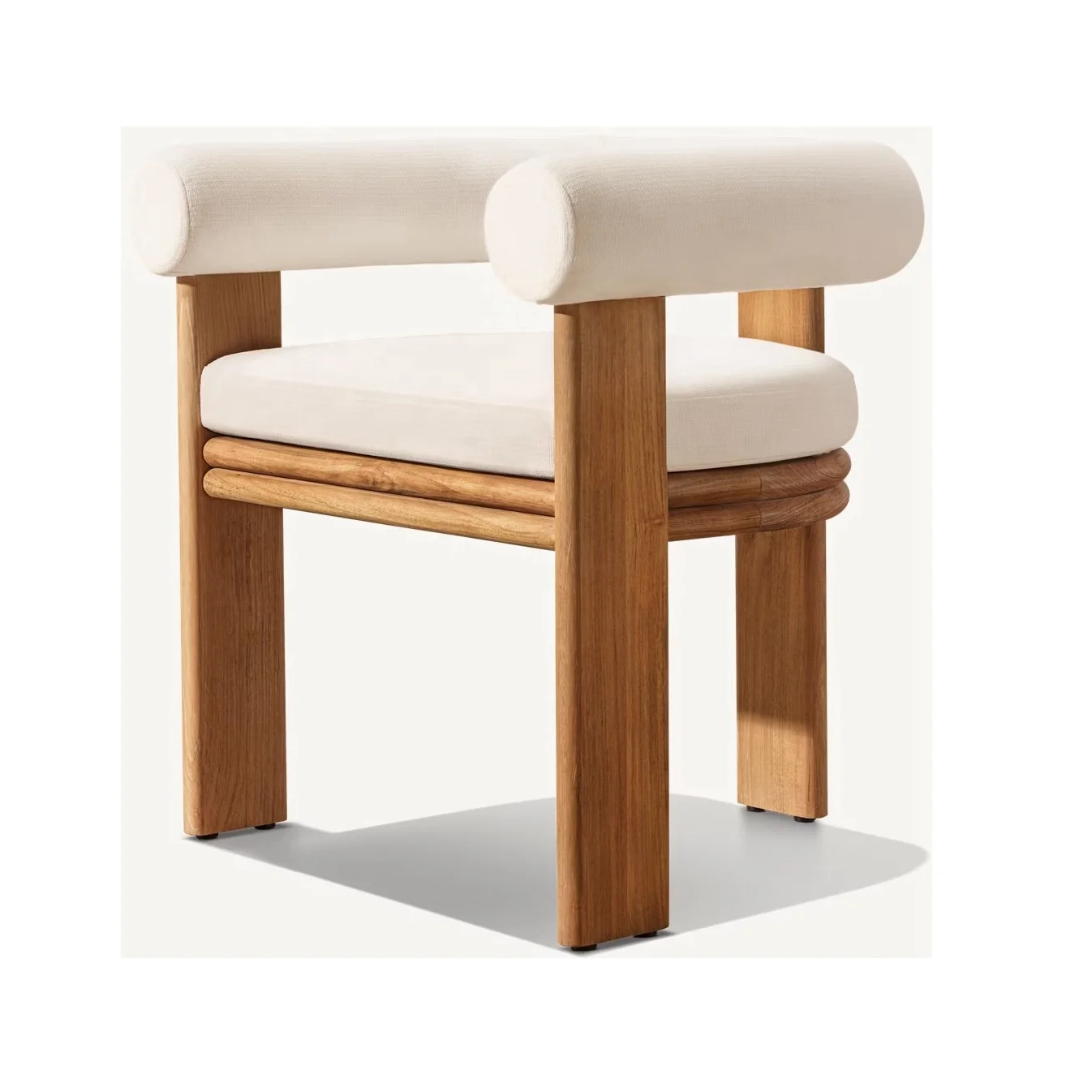 NOVA White Lambswool Scandinavian Style Dining Chair Solid Wood Dining Room Furniture Leisure Single Lounge Sofa Chairs