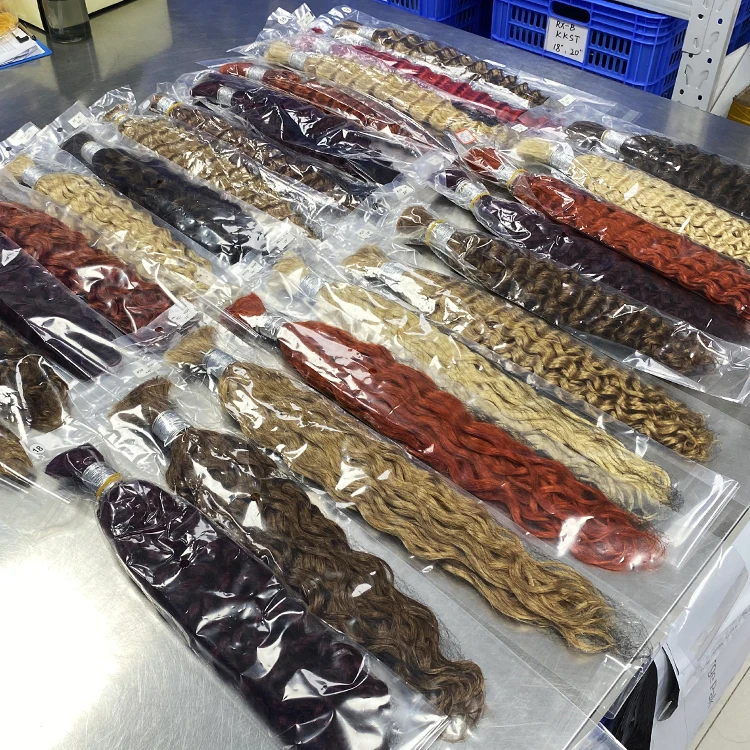 RXHAIR Wholesale No Weft Raw 4/27# Color Indian Afro Deep Wave Human Virgin Hair Bulk Hair Braiding