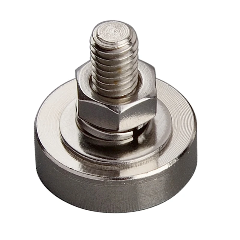 Strong Neodymium Bolt Magnet with Long Male Thread Stud M6 D25 Powerful Magnetic Removable Mounting
