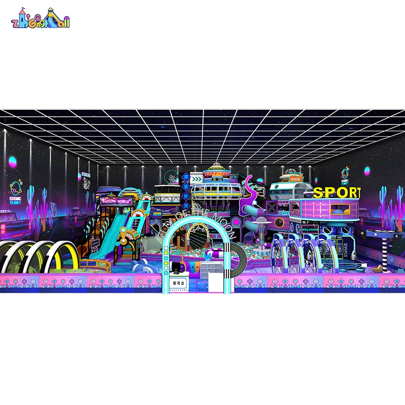 Commercial space theme kids indoor playground equipment playhouse for sale