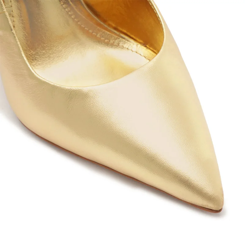 Custom Slingback Heels Manufacturer Women Sexy Party Shoes Wedge Mental Heels Pumps Customized Slingback Special Heels Shoes