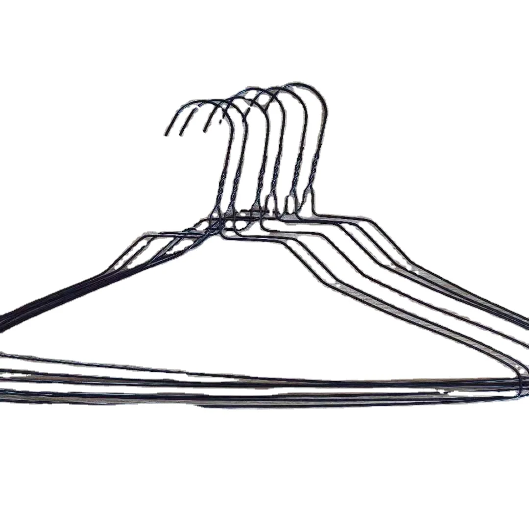 Black laundry metal wire coat clothes hanger white wire shirt hanger