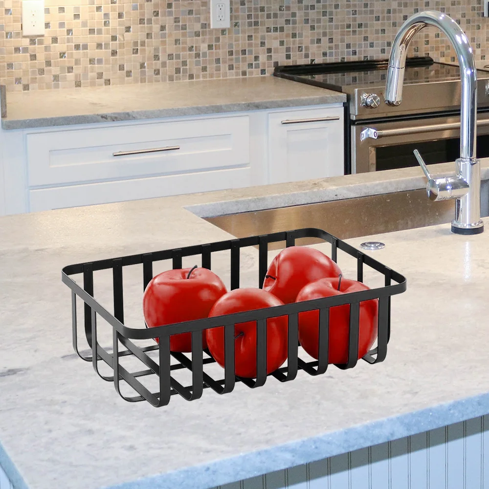 Reasonable Price Metal Wire Mesh Grid Storage Basket Coated Metal Rectangular Storage Mesh Wire Basket For Kitchen Pantry Picnic