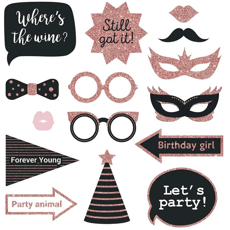 Its my birthday girl birthday party decoration rose golden onion powder birthday funny Photo Props