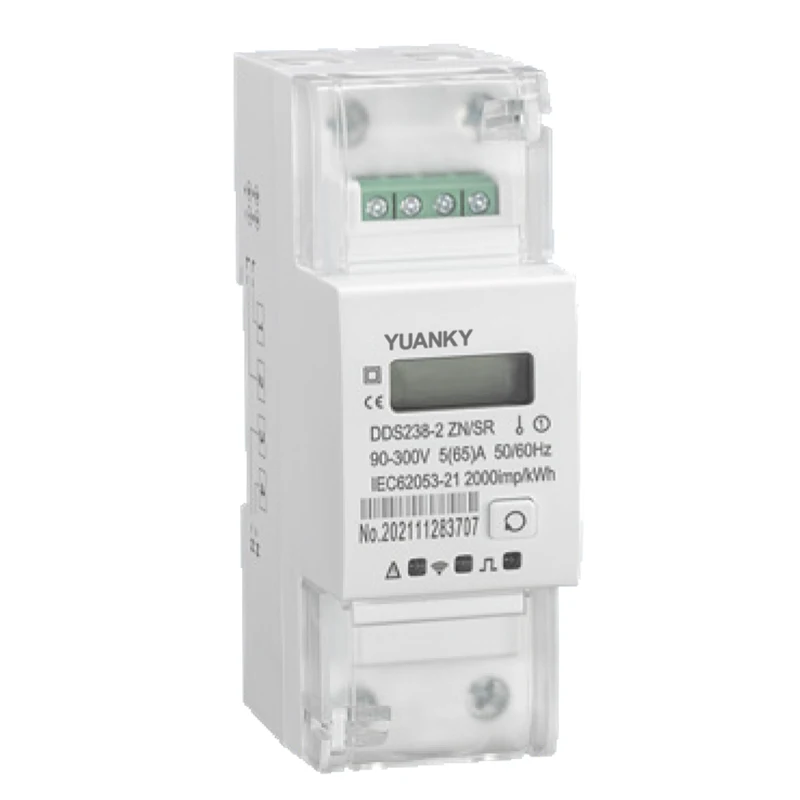 YUANKY RS485 multi-function energy meter LCD display 5(65)A 35mm din rail single phase energy meter