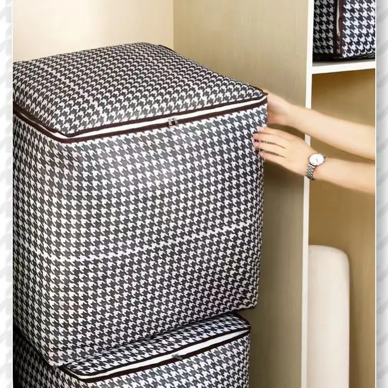 RU Foldable Blanket Cloth Storage Bag Clothes Storage Containers Basket for Organizing Bedroom Closet Drawer with 2 Windows