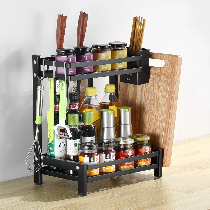 
Three-layer stainless steel kitchen storage and organization rack storage holder 