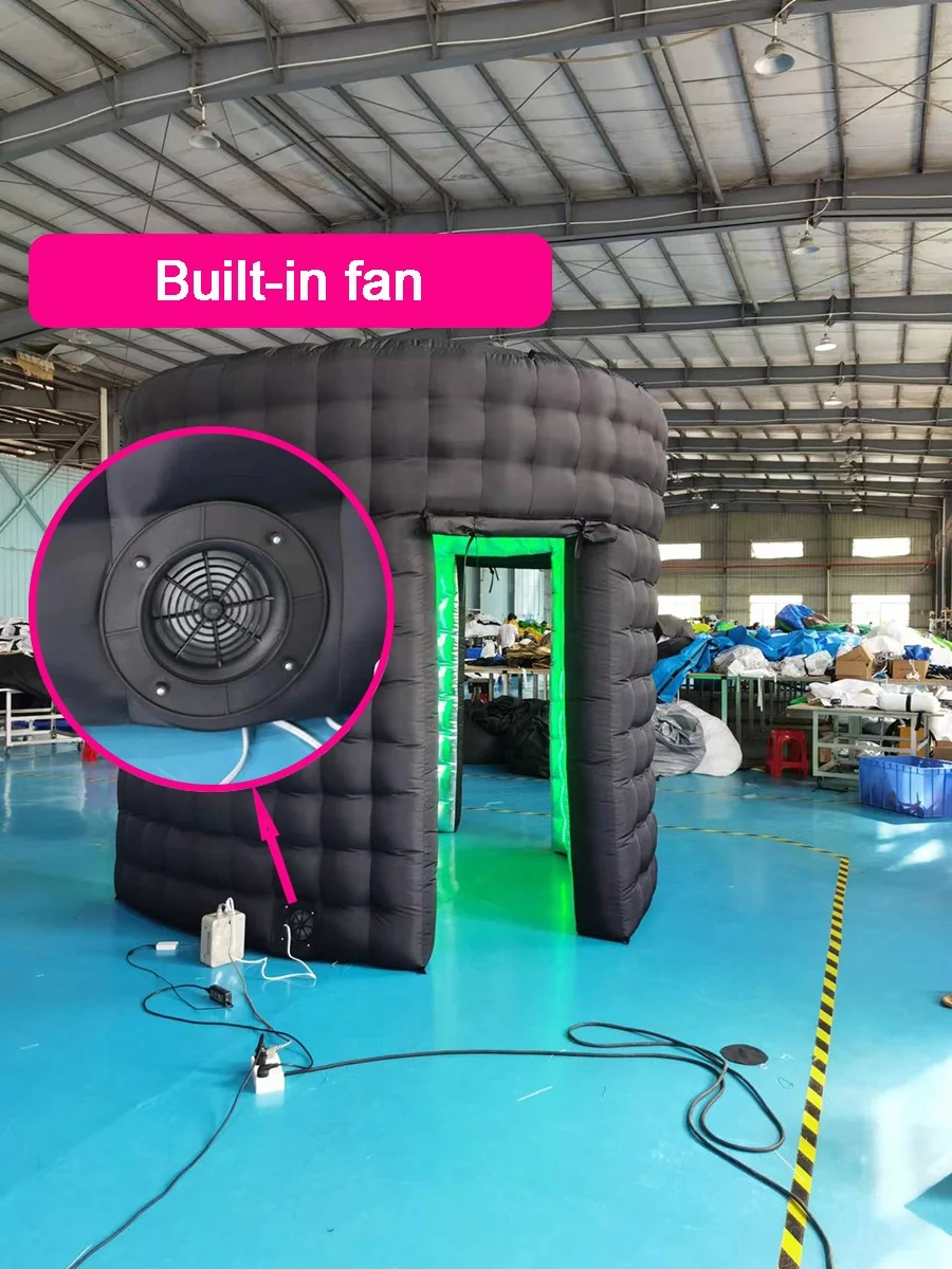 Fast Delivery Portable Customized Air 360 Photo Booth Enclosure Inflatable Cube Backdrop Tent For Party Wedding Event Decoration