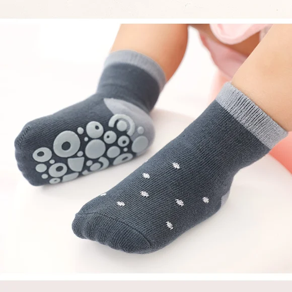 Factory Supply  Spring and Autumn New Children Floor Ankle Socks Glue Baby Non-Slip Pure Cotton Socks