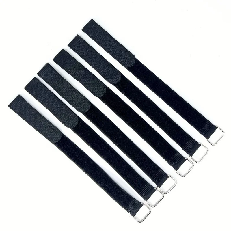Double Sided Custom Size Print logo Heavy Duty  Wrap Self Locking Adjustable Iron Buckle Nylon Hook and Loop Fastener Tape Strap