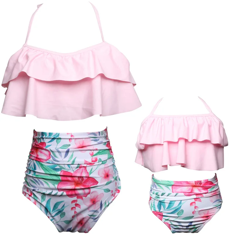 Wholesale Beautiful Parent and Child Swimwear Water Play Clothing Mom and Daughter Swimwear Beachwear