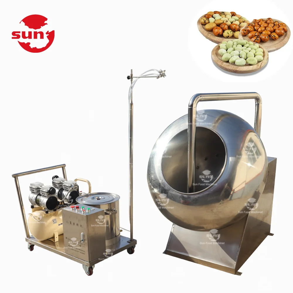 Automatic flour coated peanut almond nut coating machine chocolate sugar peanut coated machine