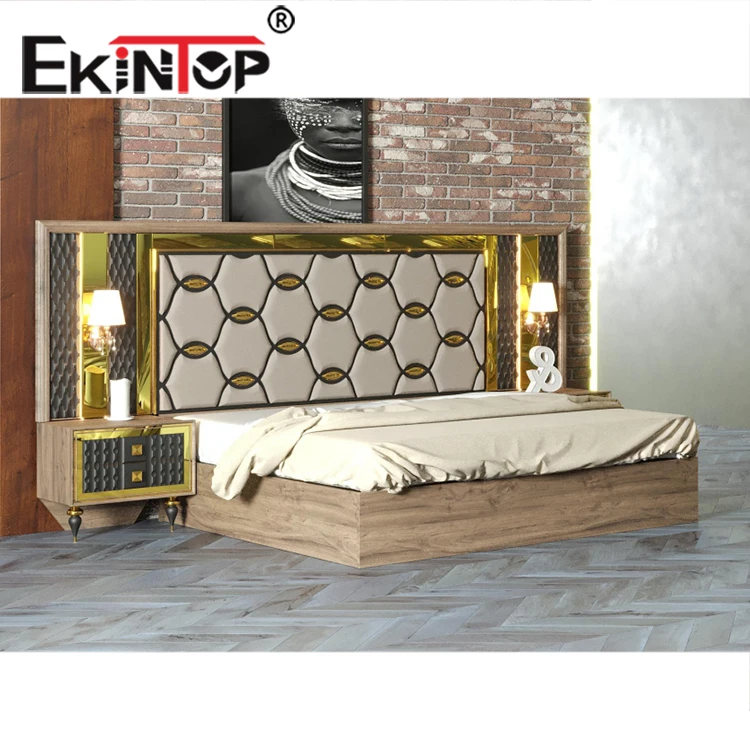 Ekintop Горячая Распродажа Новый дизайн king size кожаная кровать с