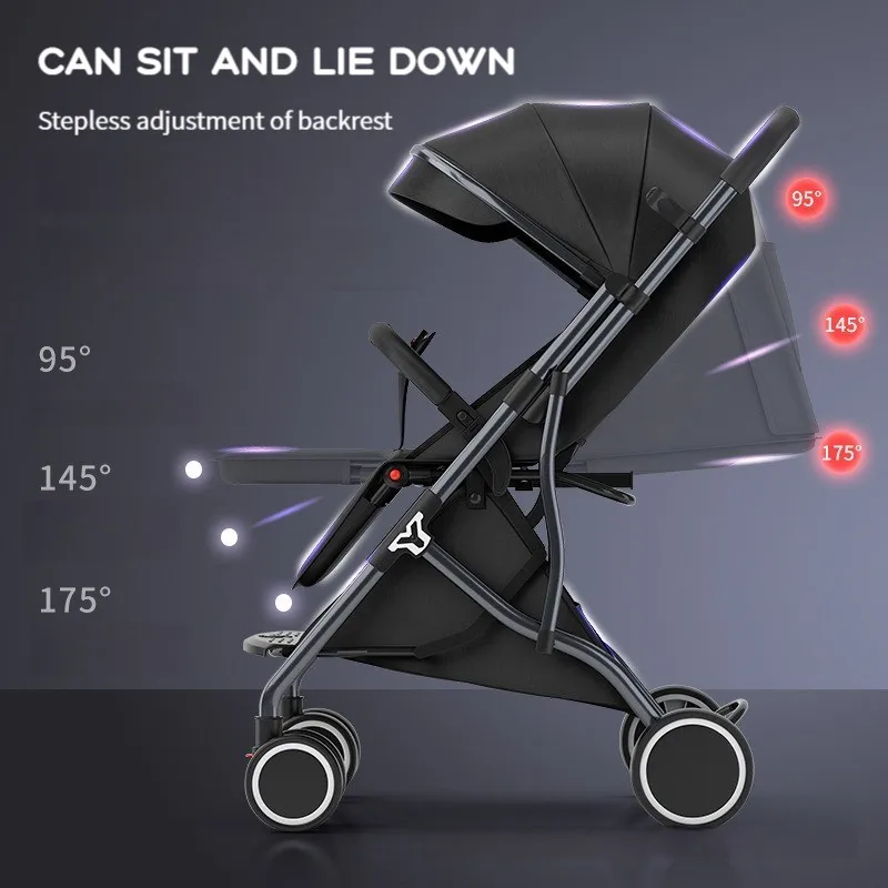 Wholesale Foldinsg Lightweight Multi-Function Child Baby Pram 3 In 1 Toddler Baby Stroller Buggy Baby Carriage