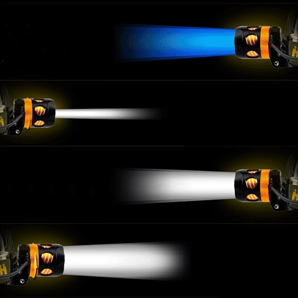  Налобный фонарь Alonefire HP82 Cree XPE Q5 с белым и синим светодиодом налобный зумом для улицы рыбалки кемпинга охоты походов аккумулятором