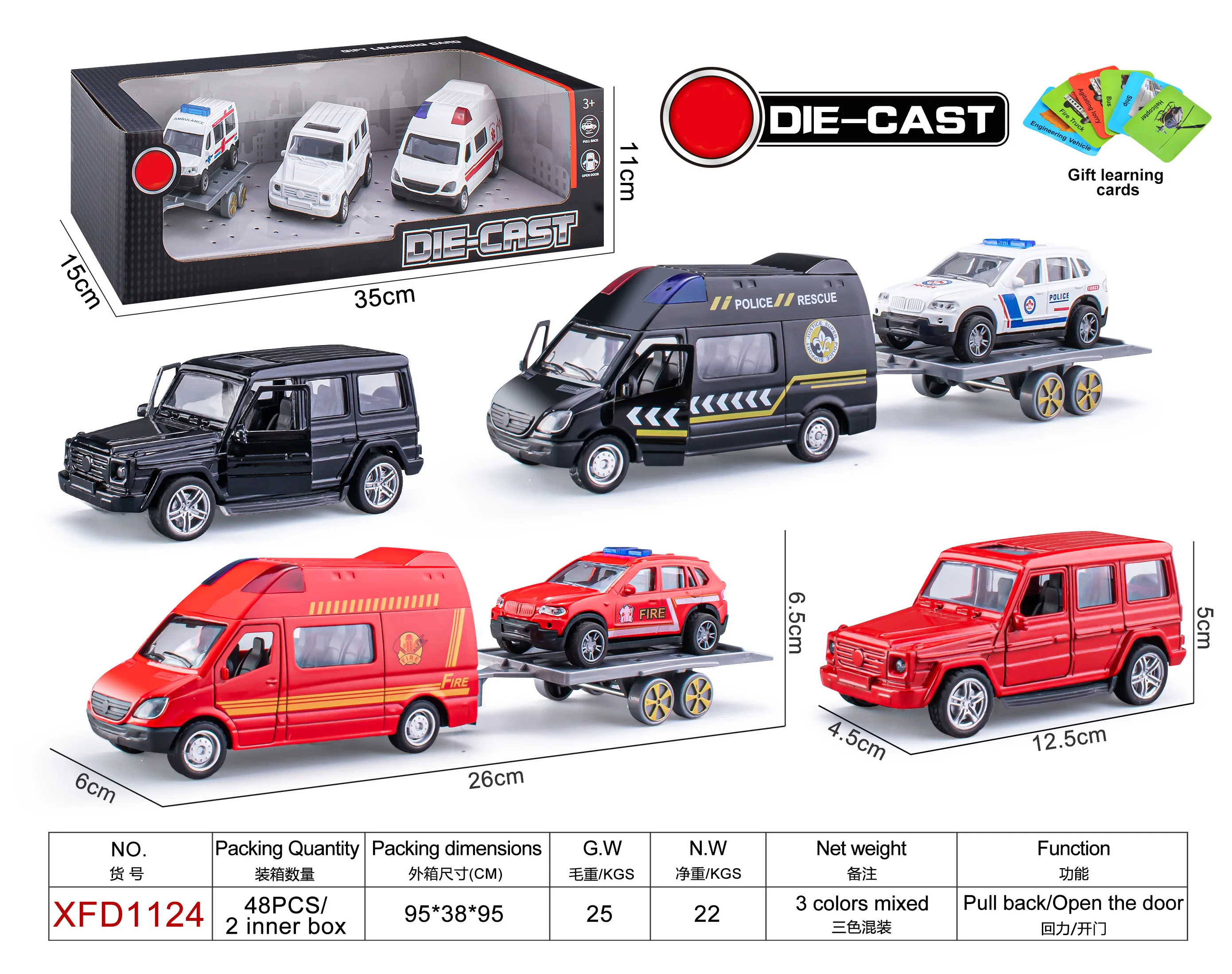 Diecast Model Car OEM ODM Toys High Playability Suitable For Gifts Promotional Sliding Alloy Trailer Truck
