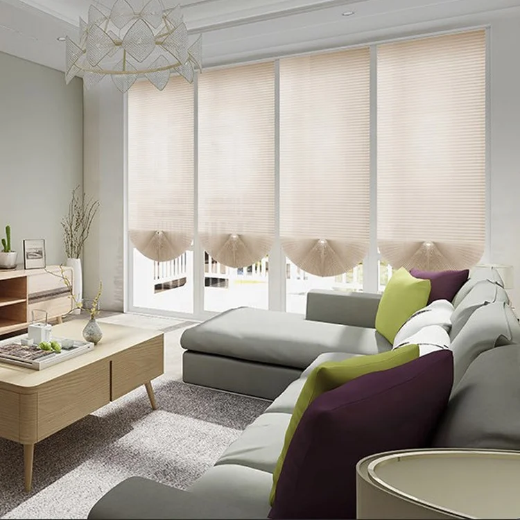 Easy Fix Temporary Non-Woven Pleated Blind Adhesive Paper Plisse Curtain Blind With Clips