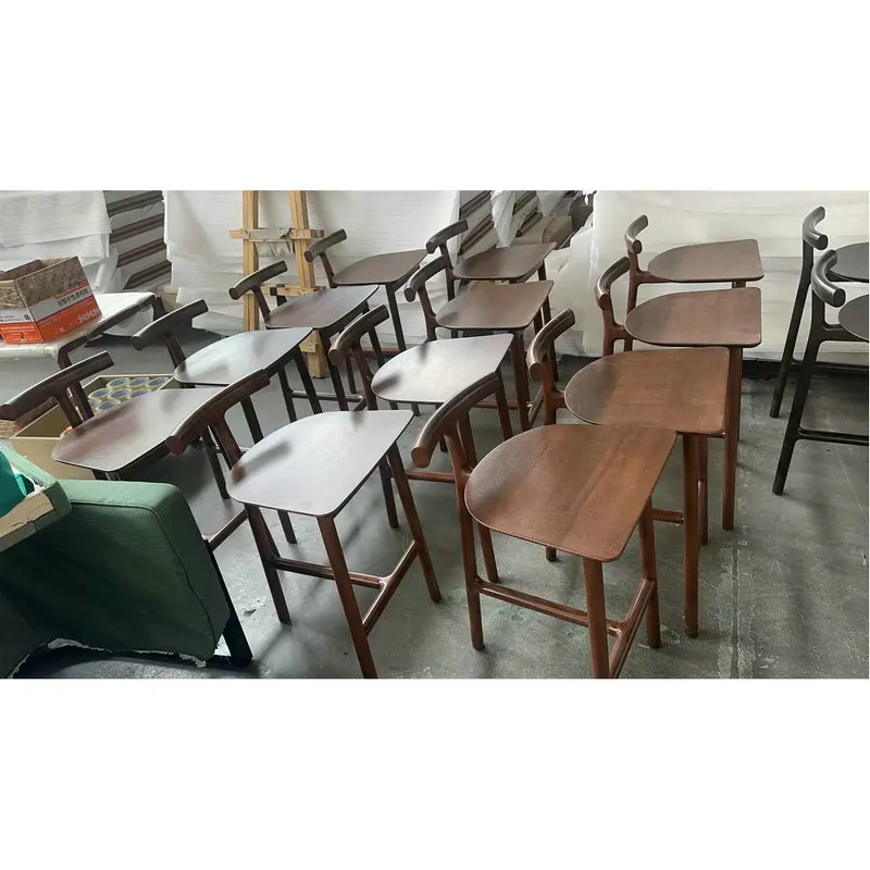ash/oak solid black/brown color bar stools chairs Hotel Restaurant island bar chairs luxury modern kitchen  wooden bar Chair