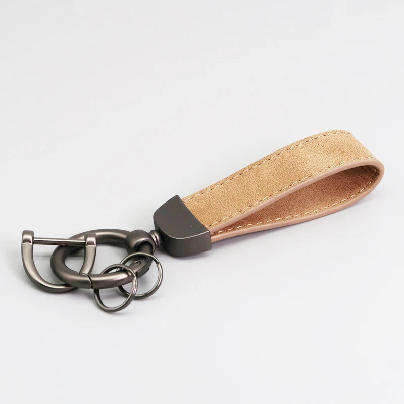 Personalized Custom Logo Keychain Faux Leather Key Chain Holder Ring Custom Car Pu Leather Keychain