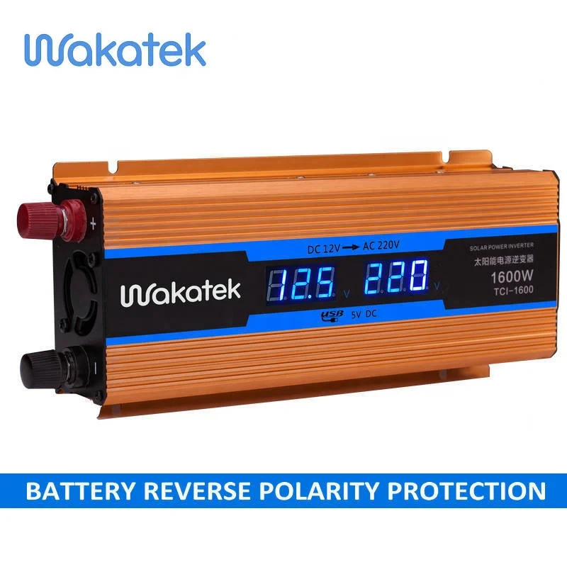 Инвертор солнечной энергии Wakatek 600 Вт 1200 1600 2200 2600 модифицирующий волновой инвертор высокочастотный