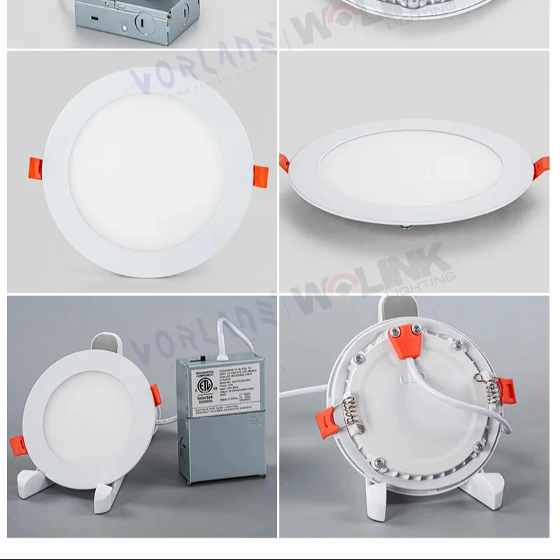 Bedroom 4inch 6inch 8inch frameless dimmable 5cct 3cct led pot light slim ETL panel light commercial