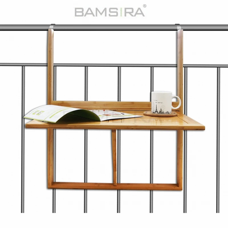Подвесной бамбуковый балконный стол идеально подходит для любого современного пространства/Bamsira_BSCI