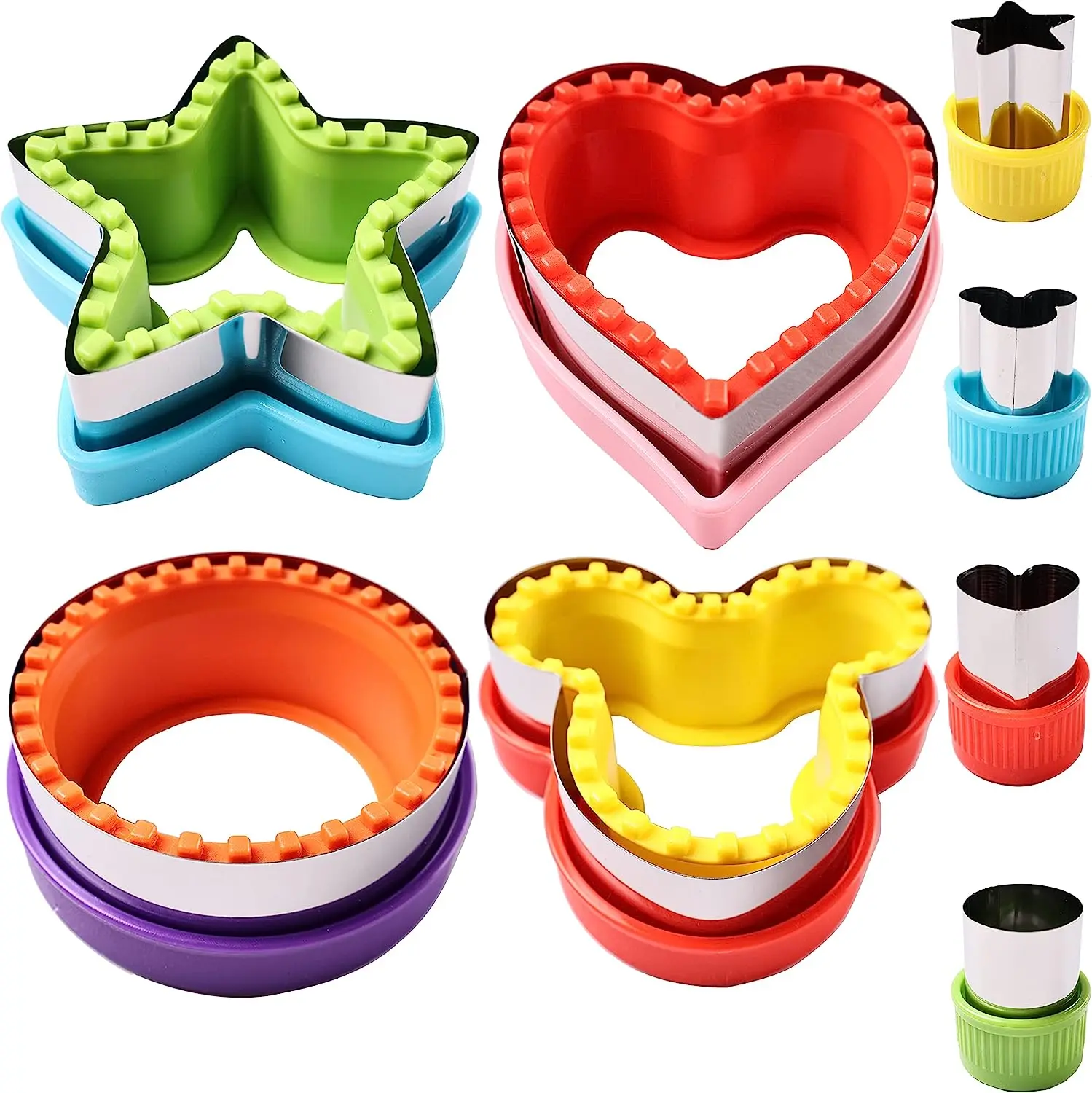 Hot shape 8pcs set Sandwich Bread Cookie Cutter Mould Plastic and stainless steel Sandwich Cutters For Kids