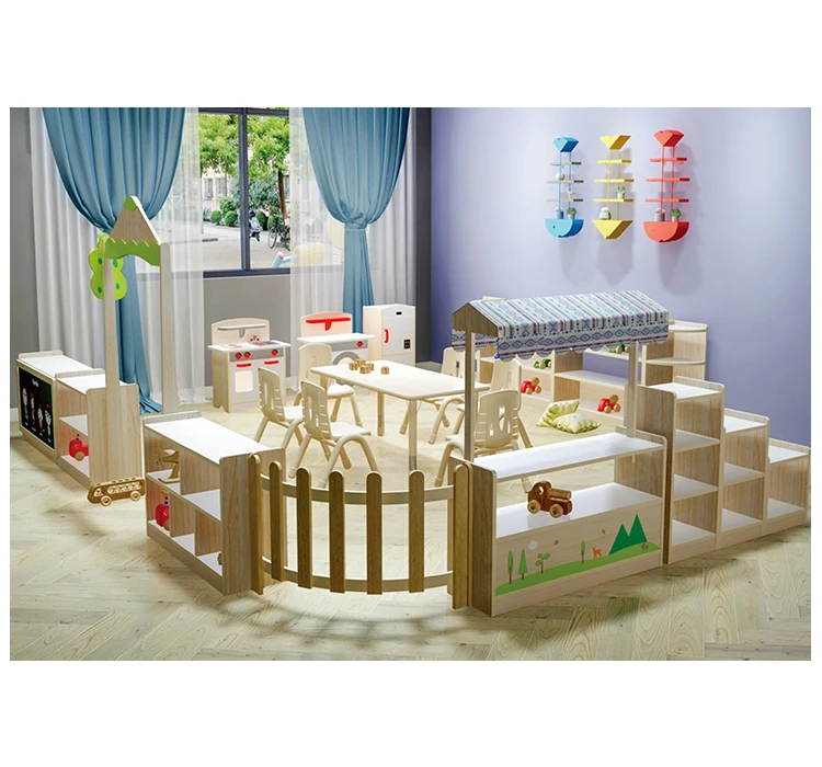 Набор мебели для детского сада из дуба, шкаф для хранения, делитель для классной комнаты