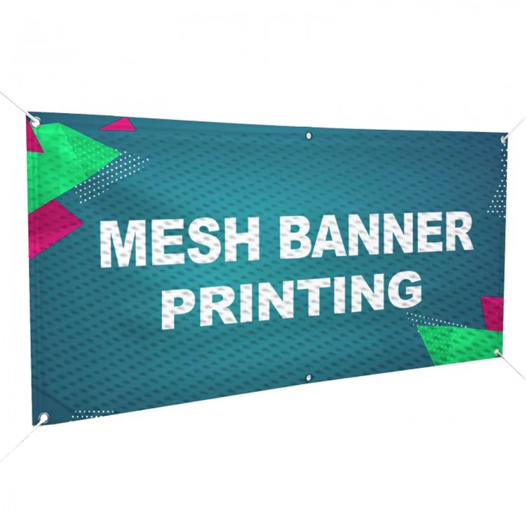 Custom Banner Fabric Mesh Banner Outdoor Advertising Digital Printing Mesh Fence Banners