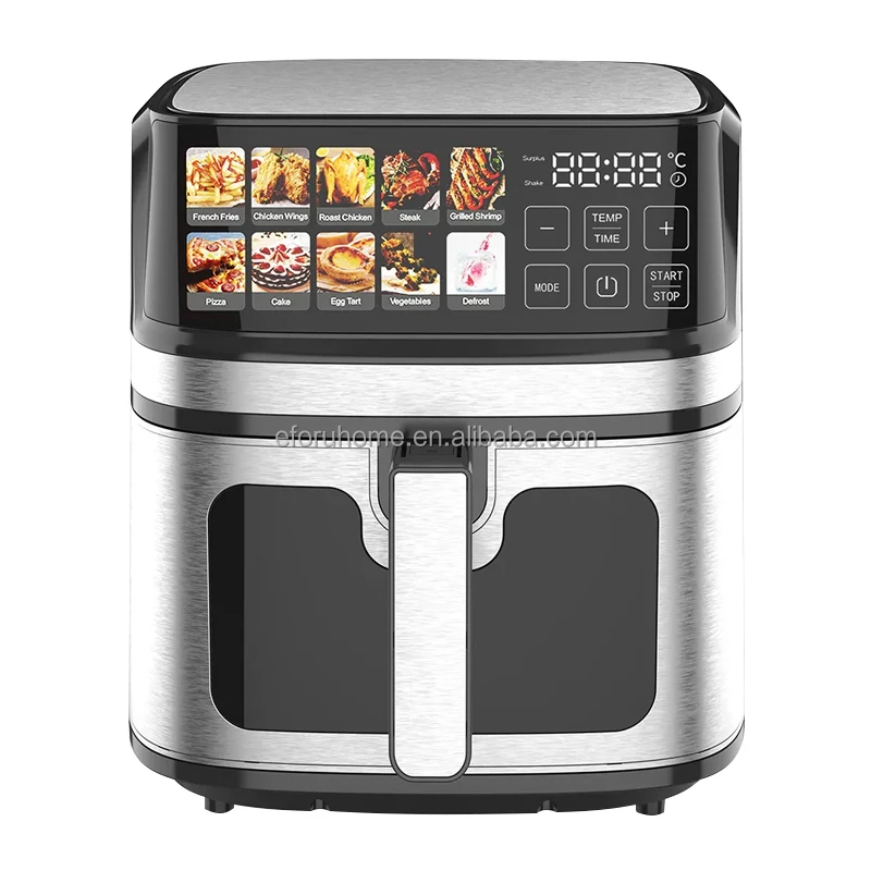 EFORU 8L Smart Touch Control Wifi Air Fryer Wholesale Stainless Steel Food Grade Digital Air Fryer Up and down 2 heaters