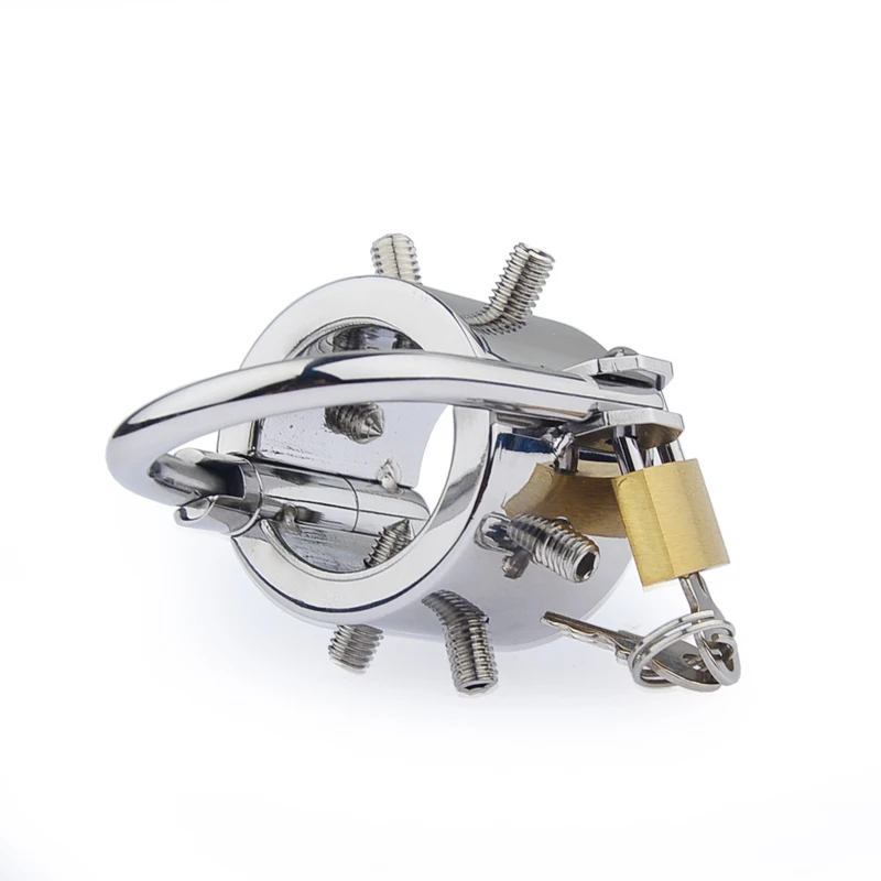 New Stainless Steel Ball Stretcher Scrotum Pendant Testis Restraint Penis Lock Ring for Men