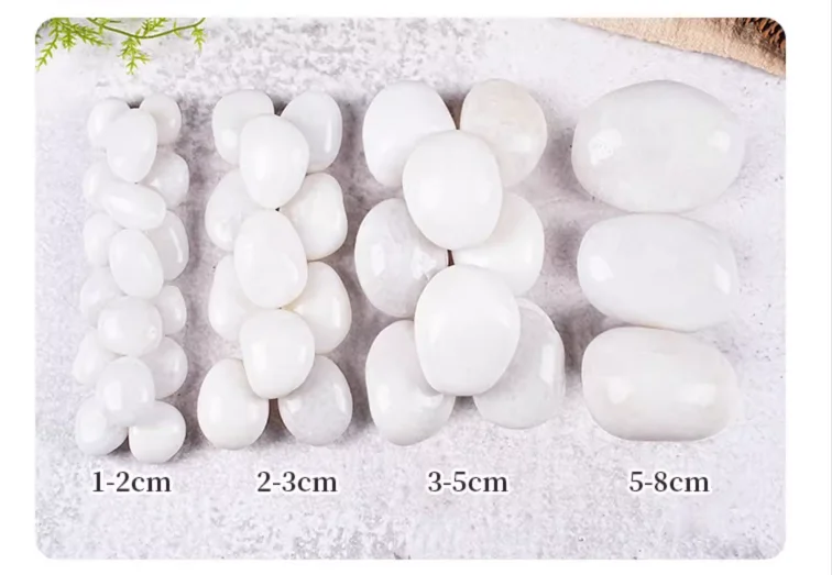 Natural Stone Colored Cobble Pebbles round White Pebbles for Park and Exterior Landscaping