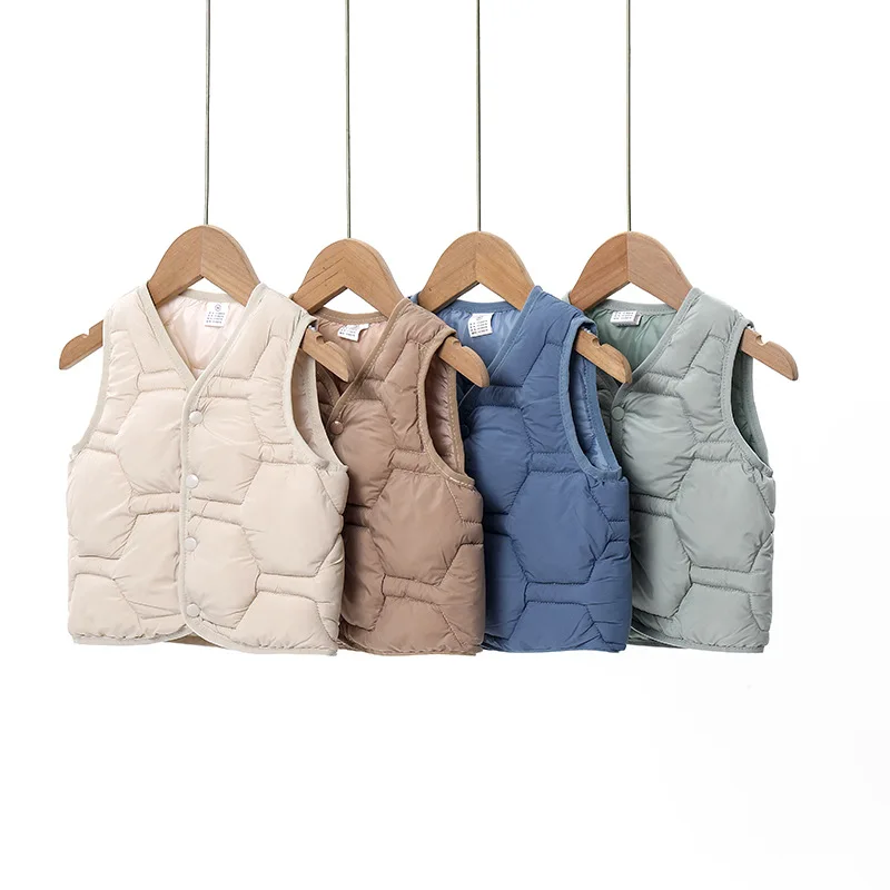FuYu Factory Wholesale  Fall and Winter Warm Vest Coat for Boys Girls Children Teens Cotton Jackets Vest