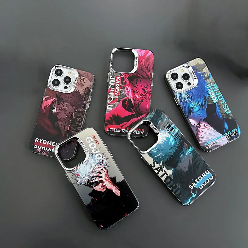 Чехлы для телефонов с аниме-персонажами мультфильмов Jujutsu Kaisen iPhone XR XS 11 12 13 14 15 16 Pro MAX Plus IMD анти-осенние мобильных