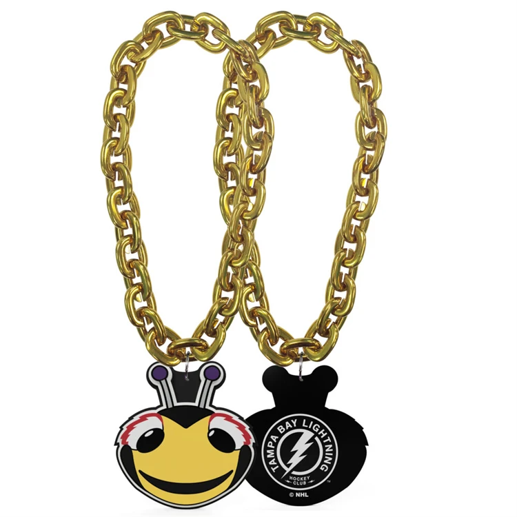 customizable 3D Detachable Magnet Via Ring Loop Vibrant Mascot Fanchain Eva Fan Chain Necklace Foam With Led Light